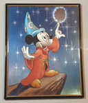 Magic Effects Disney Fantasia Wizard Mickey Mouse Touching The Moon Framed Art Print Picture