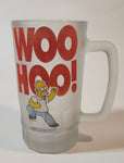 1996 Twentieth Century Fox The Simpsons Homer Simpson Woo Hoo! 6 1/8" Tall Frosted Glass Beer Mug
