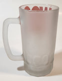1996 Twentieth Century Fox The Simpsons Homer Simpson Woo Hoo! 6 1/8" Tall Frosted Glass Beer Mug