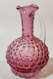 Vintage Fenton Cranberry Glass Hobnail 5 1/4" Tall Cruet Mini Pitcher Jug