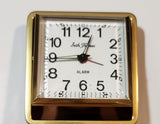 Vintage Seth Thomas Brown Cased Travel Pocket Wind Up Alarm Clock