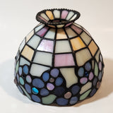 Partylite Hydrangea Flower Themed Stained Glass 10 1/4" Tall Tea Light Candle Holder Lamp