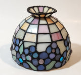 Partylite Hydrangea Flower Themed Stained Glass 10 1/4" Tall Tea Light Candle Holder Lamp