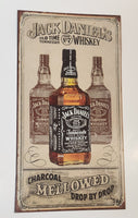 Jack Daniel's Old Time Tennessee Old No. 7 Whiskey Charcoal Mellowed Drop By Drop 8 1/2" x 16" Tin Metal Sign