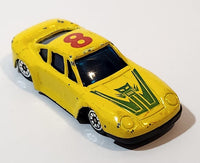 Unknown Brand Porsche 959 #8 Yellow Die Cast Toy Car Vehicle