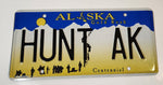 Alaska Gold Rush Centennial Novelty Metal Vehicle License Plate Tag HUNT AK