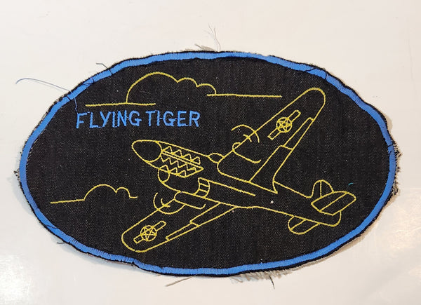 Rare Vintage Flying Tiger WWII Large 7" x 11" Embroidered Fabric Patch Badge
