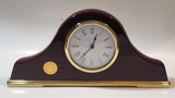 Coral Canada Wide Rosewood Cased Gold Plated Base Advertising Mantel Clock