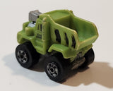 1987 Road Champs Dump Truck Green Micro Mini Die Cast Toy Car Vehicle