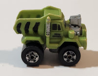 1987 Road Champs Dump Truck Green Micro Mini Die Cast Toy Car Vehicle