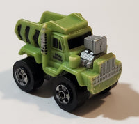 1987 Road Champs Dump Truck Green Micro Mini Die Cast Toy Car Vehicle