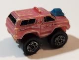 1987 Road Champs Ford Bronco Pink Micro Mini Die Cast Toy Car Vehicle