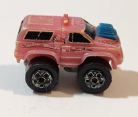 1987 Road Champs Ford Bronco Pink Micro Mini Die Cast Toy Car Vehicle