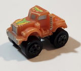 1987 Road Champs Semi Truck Orange Micro Mini Die Cast Toy Car Vehicle