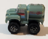 1987 Road Champs Tanker Truck Blue Micro Mini Die Cast Toy Car Vehicle