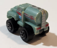 1987 Road Champs Tanker Truck Blue Micro Mini Die Cast Toy Car Vehicle