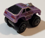 1987 Road Champs Mustang Purple Micro Mini Die Cast Toy Car Vehicle