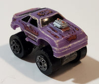 1987 Road Champs Mustang Purple Micro Mini Die Cast Toy Car Vehicle