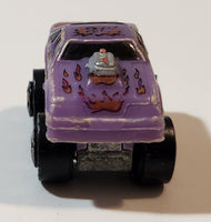 1987 Road Champs Mustang Purple Micro Mini Die Cast Toy Car Vehicle