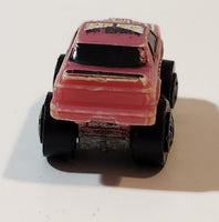 1987 Road Champs Ford Thunderbird Pink Micro Mini Die Cast Toy Car Vehicle