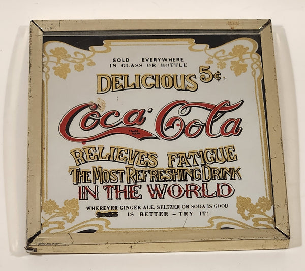 Vintage Coca Cola Small 4 1/2" x 4 1/2" Mirror Sign