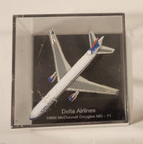 New Ray Delta Airlines McDonnell Douglas MD - 11 1/850 Scale Die Cast Toy Airplane in Display Case