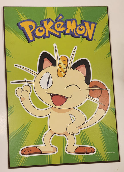 2016 Nintendo Pokemon Meowth 13" x 19" Wood Wall Plaque Poster