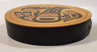 Vintage Clarence A. Wells Salmon and Spirit Bird Themed 10 1/2" Bent Wood Aboriginal Drum Art