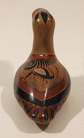 Vintage Mexican Tonala Duck Bird Hand Painted Ceramic Pottery Ornament