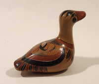 Vintage Mexican Tonala Duck Bird Hand Painted Ceramic Pottery Ornament