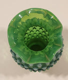 Vintage Fenton Hobnail Emerald to Mint Green 3 3/4" Tall Bud Vase with Ruffled Edge