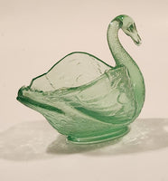 Antique Fenton Uranium Glass Swan Dish