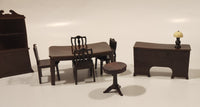 Vintage 1940s Dulev Dining Room Furniture Miniature Plastic Dollhouse Toys