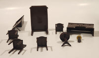 Vintage 1940s Dulev Dining Room Furniture Miniature Plastic Dollhouse Toys