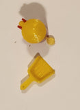 Vintage Renewal Dollhouse Miniature Dust Pan and Garbage Can Plastic Toys