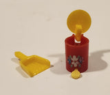 Vintage Renewal Dollhouse Miniature Dust Pan and Garbage Can Plastic Toys