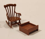 Vintage Rocking Chair and Stool Brown Plastic Dollhouse Toys