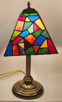 Colorful Rainbow 18" Tall Leaded Stained Glass Table Lamp