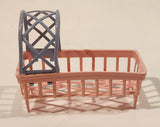 Vintage Crib Bassinet Cradle Pink and Blue Plastic Dollhouse Toy
