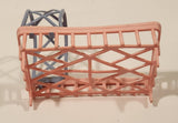Vintage Crib Bassinet Cradle Pink and Blue Plastic Dollhouse Toy