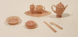 Vintage Irwin Pink Dish Set Miniature Plastic Dollhouse Toys