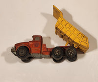Vintage 1971 Lesney Matchbox Super Kings Scammell Contractor Dump Truck Red and Yellow Die Cast Toy Vehicle