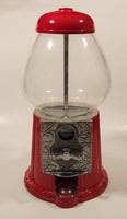 Red Metal and Glass Dome 11" Tall Gumball Machine Dispenser