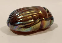 Robert Held Egyptian Scarab Beetle Iridescent Art Glass Paperweight Not Signed