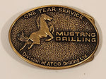 Vintage 1978 BTS Mustang Drilling Division of ATCO Drilling Ltd. One Year Service Oil Field Worker Solid Brass Belt Buckle
