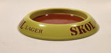 Skol Lager Beer Lime Green and Red 6" Metal Ash Tray