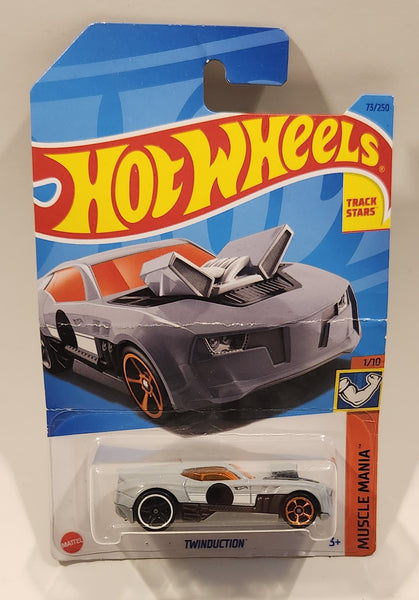 2023 Hot Wheels Track Stars Muscle Mania Twinduction Grey Die Cast Toy Car Vehicle New in Package