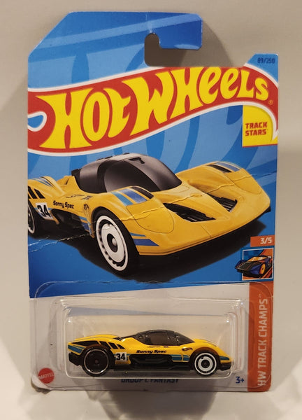 2023 Hot Wheels Track Stars HW Track Champs Group C Fantasy Yellow Die Cast Toy Car Vehicle New in Package