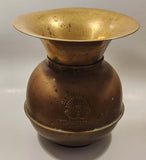 Antique Redskin Brand Chewing Tobacco Cut Plug Large Brass 10" Tall Spittoon