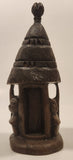 Bushcraft Trading South Africa Hut Building 8 1/2" Hand Carved Wood African Sculpture